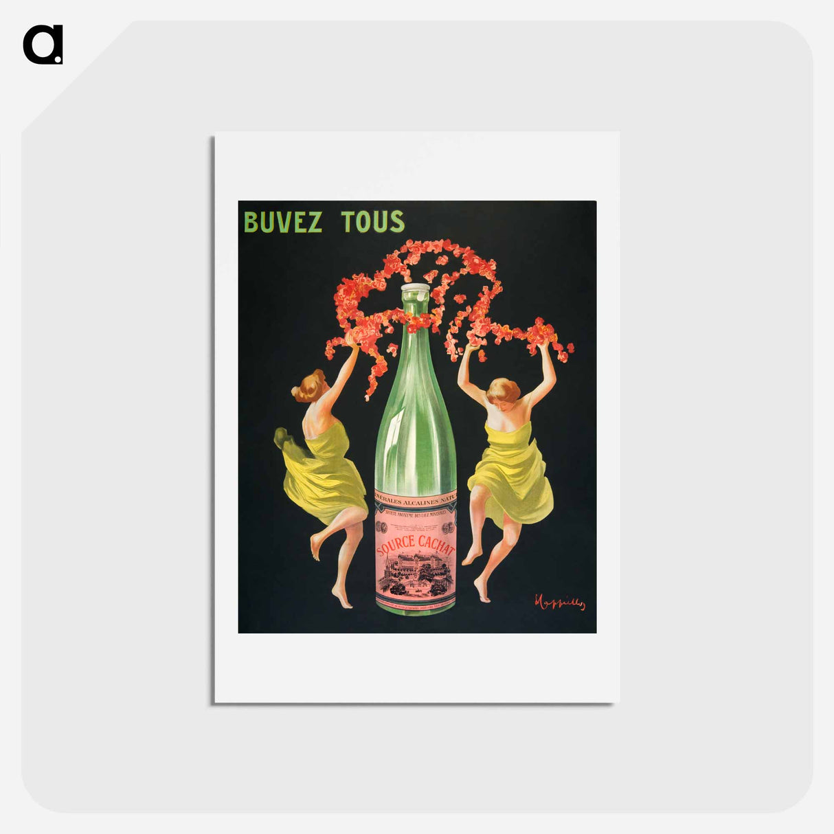 アートポストカード-Drink all Evian-Cachat - レオネット カピエッロ Postcard.