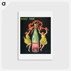 アートポストカード-Drink all Evian-Cachat - レオネット カピエッロ Postcard.