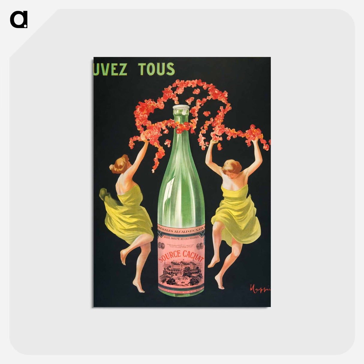 アートポストカード-Drink all Evian-Cachat - レオネット カピエッロ Postcard.