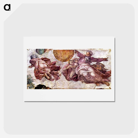 アートポストカード-Michelangelo Buonarroti's Fresco in the Sistine Chapel - ミケランジェロ ブオナローティ Postcard.