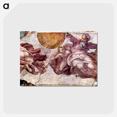 アートポストカード-Michelangelo Buonarroti's Fresco in the Sistine Chapel - ミケランジェロ ブオナローティ Postcard.