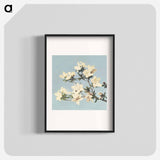 Vintage Japanese azaleas illustration wall art print and poster design remix from original artwork - Kazumasa Ogawa Poster.