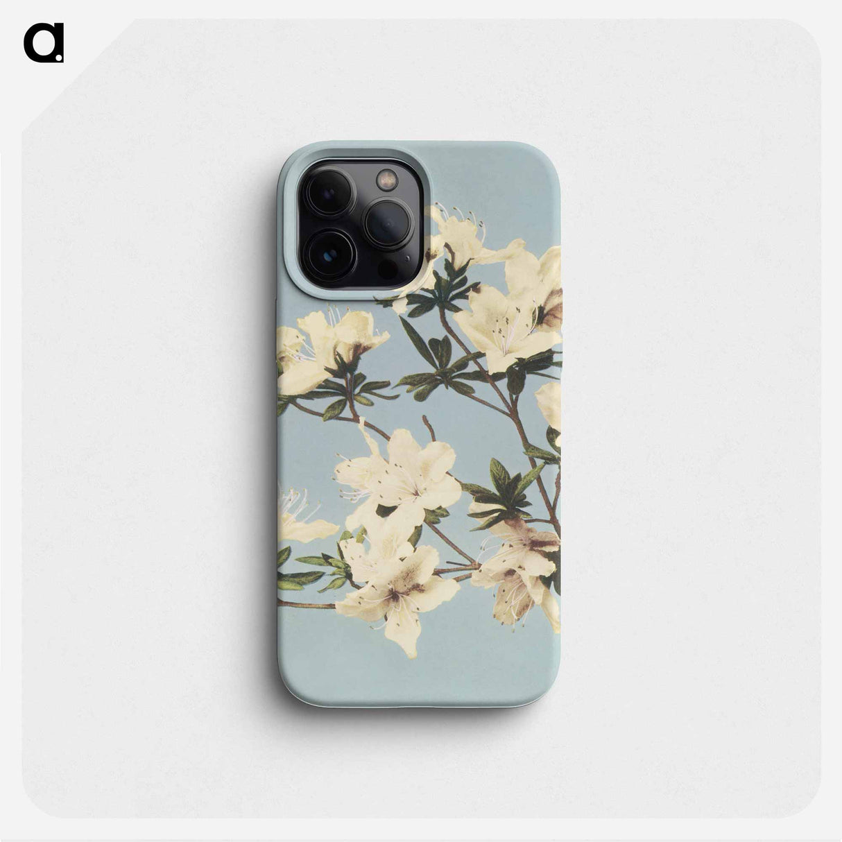 Vintage Japanese azaleas illustration wall art print and poster design remix from original artwork - 小川 一正 Phone Case.