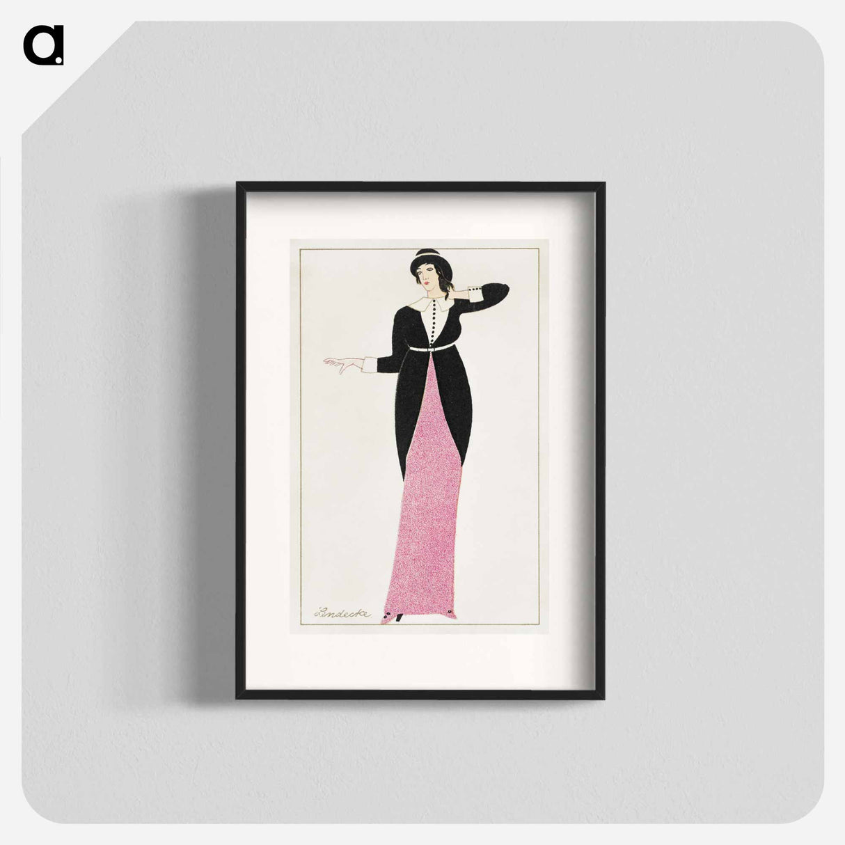 Woman in a long tubular dress - オットー フリードリヒ カール レンデッケ Poster.