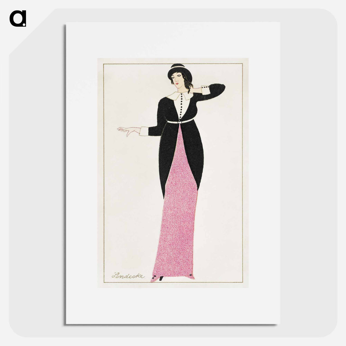 Woman in a long tubular dress - オットー フリードリヒ カール レンデッケ Poster.
