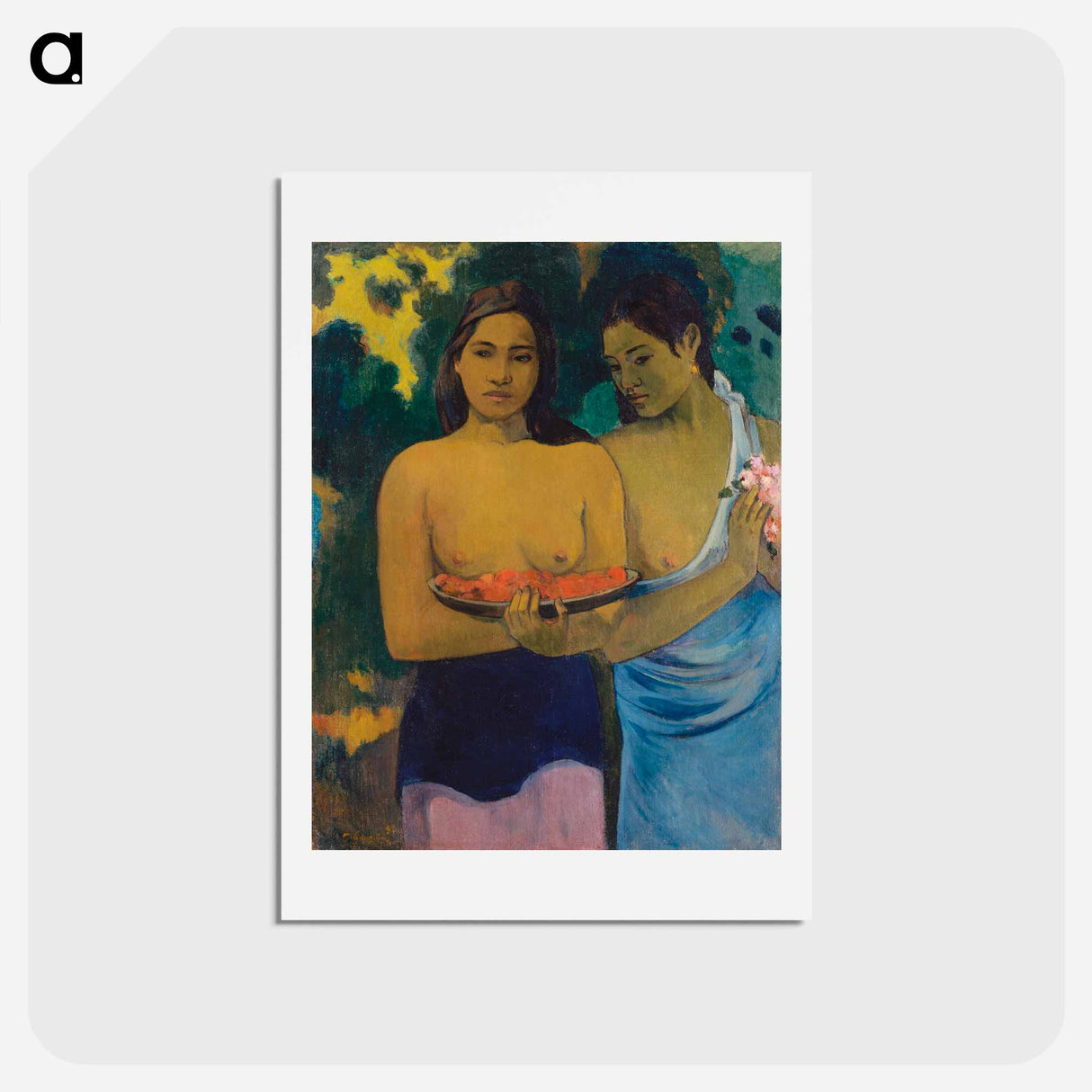 アートポストカード-Two Tahitian Women - ポール ゴーギャン Postcard.