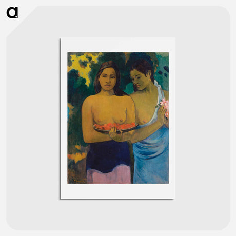 アートポストカード-Two Tahitian Women - ポール ゴーギャン Postcard.