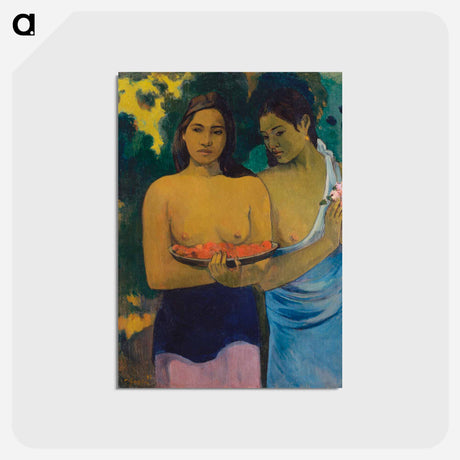 アートポストカード-Two Tahitian Women - ポール ゴーギャン Postcard.