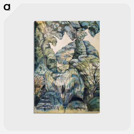 アートポストカード-Trees in Bird Garden - ポール ナッシュ Postcard.