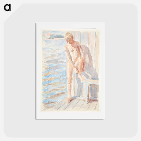 アートポストカード-Boy after the bath
 - ピーター ハンセン Postcard.