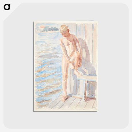 アートポストカード-Boy after the bath
 - ピーター ハンセン Postcard.