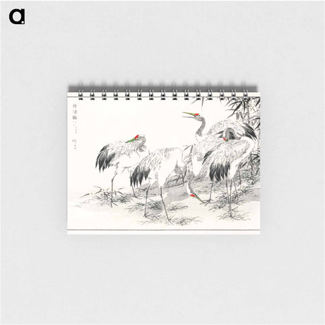 アートメモ帳-Japanese Crane and Bamboo Illustration
 - 鳥類図鑑 Memo.