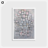 アートポストカード-Composition No IV - ピエト モンドリアン Postcard.