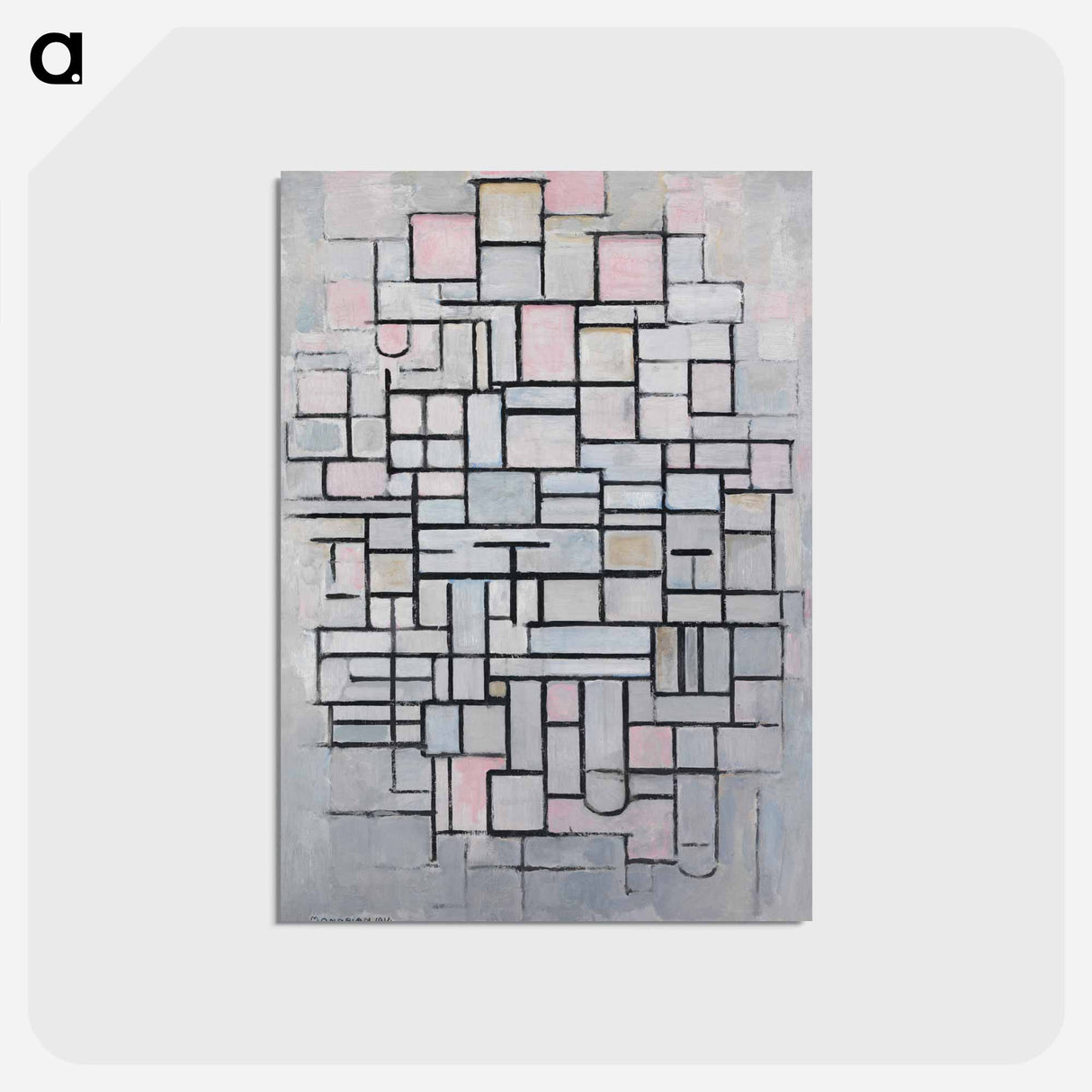 アートポストカード-Composition No IV - ピエト モンドリアン Postcard.