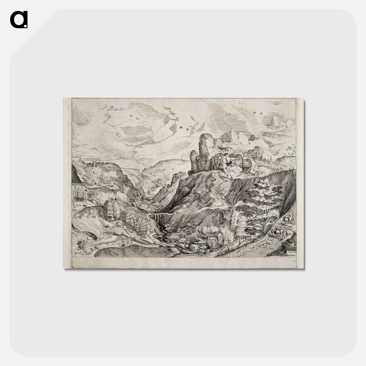 アートポストカード-Alpine Landscape - ピーター ブリューゲル Postcard.