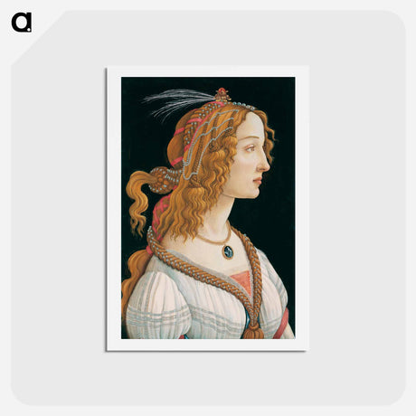 アートポストカード-Portrait of a Lady - サンドロ ボッティチェッリ Postcard.