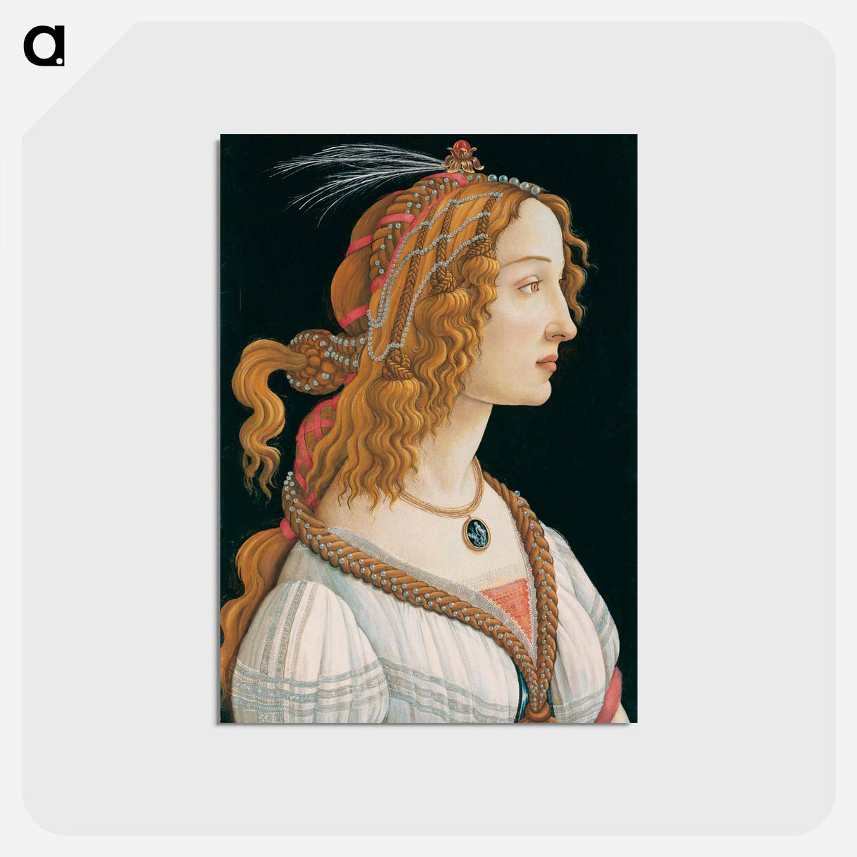 アートポストカード-Portrait of a Lady - サンドロ ボッティチェッリ Postcard.