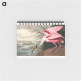 アートメモ帳-Roseate Spoonbill from Birds of America
 - アメリカの鳥たち Memo.