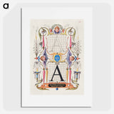 アートポスター-Guide for Constructing the Letter A
 - 書道のお手本 Poster.
