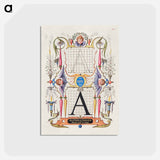 アートポストカード-Guide for Constructing the Letter A
 - 書道のお手本 Postcard.