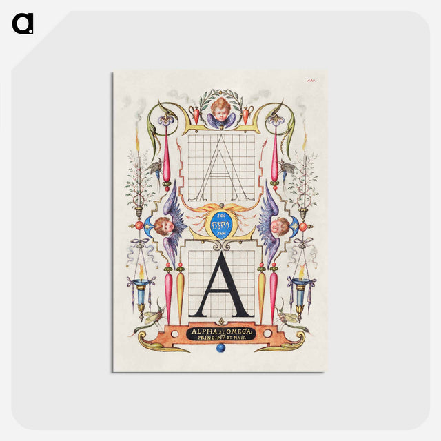 アートポストカード-Guide for Constructing the Letter A
 - 書道のお手本 Postcard.
