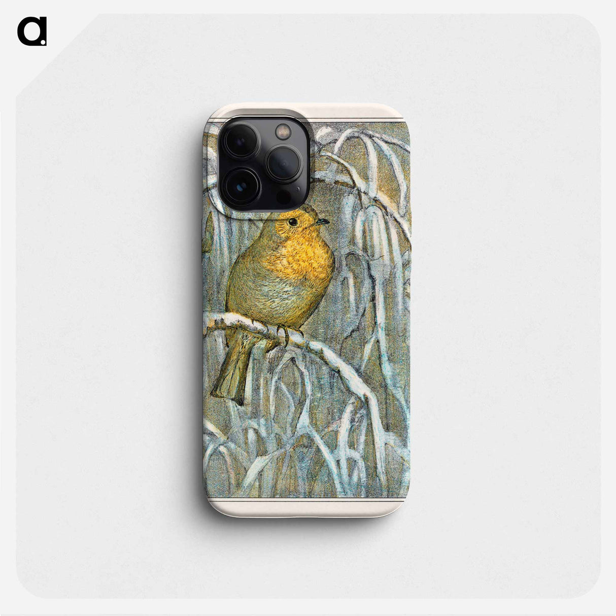 Roodborstje op besneeuwde boomtak - テオ ファン ホイテマ Phone Case.