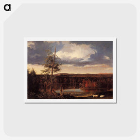 アートポストカード-Landscape, the Seat of Mr Featherstonhaugh in the Distance - トーマス コール Postcard.