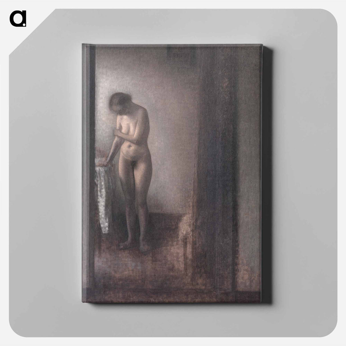 Standing Female Nude - ヴィルヘルム ハンマースホイ Canvas.