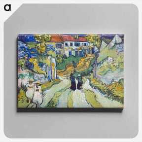 アートパネル-Stairway at Auvers - フィンセント ファン ゴッホ Canvas.