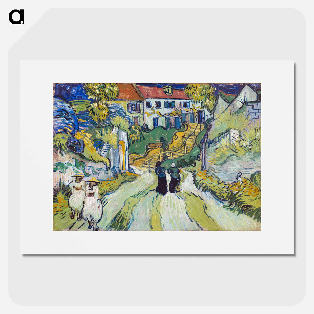 Stairway at Auvers - フィンセント ファン ゴッホ Poster.
