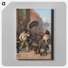 アートパネル-A street scene in the dog days - ヴィルヘルム マーストランド Canvas.