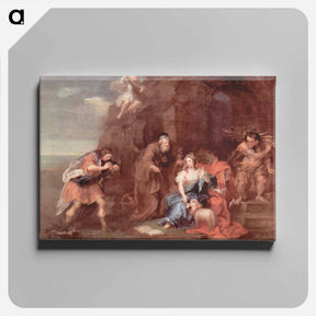アートパネル-Prospero and Miranda from "The Tempest" of William Shakespeare - ウィリアム ホガース Canvas.