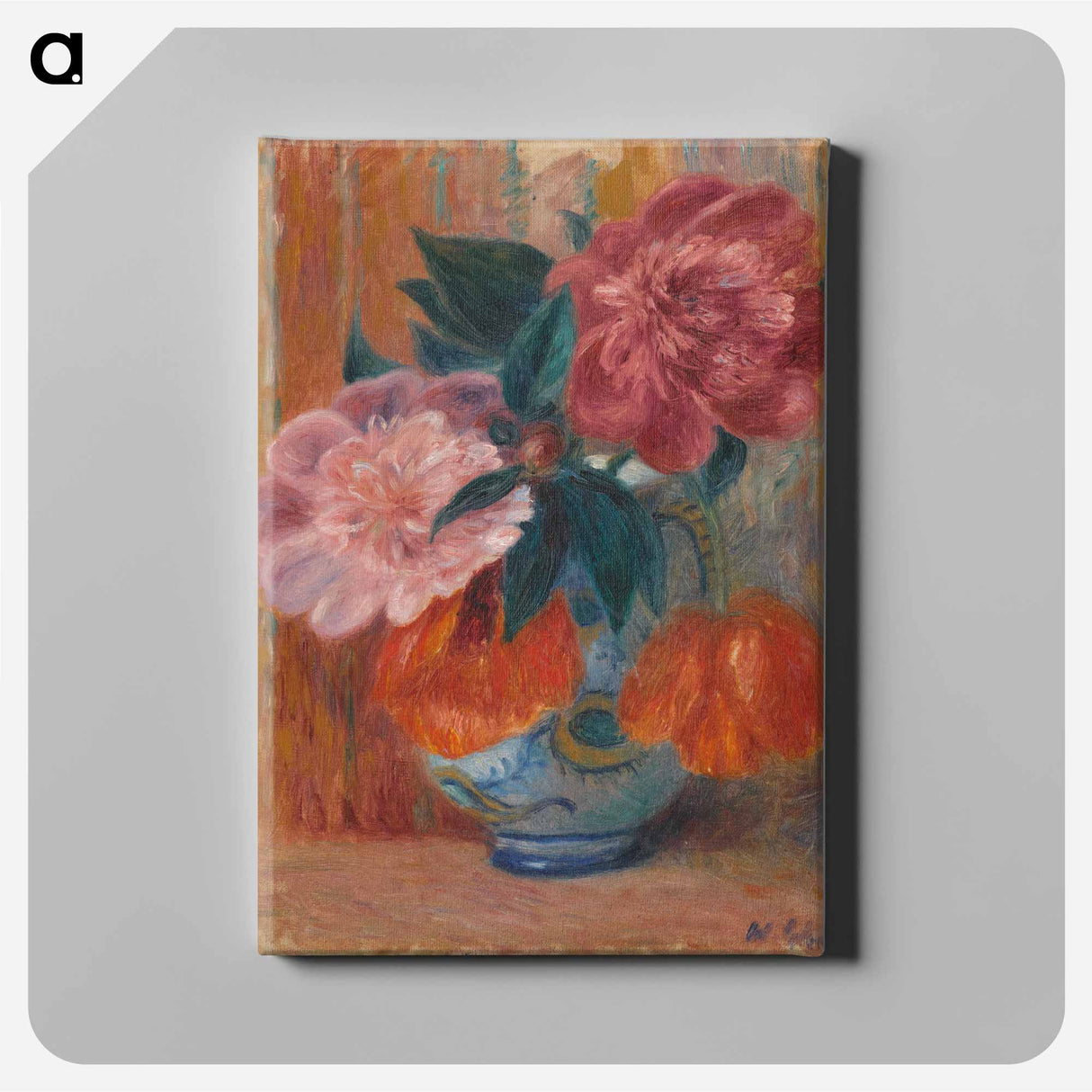 Tulips and Peonies in Pitcher - ウィリアム ジェームス グラッケンズ Canvas.