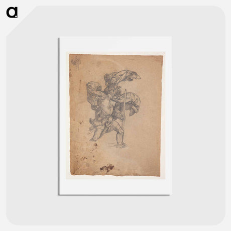 アートポストカード-Study after Dürer: Saint Christopher I - アルブレヒト デューラー Postcard.