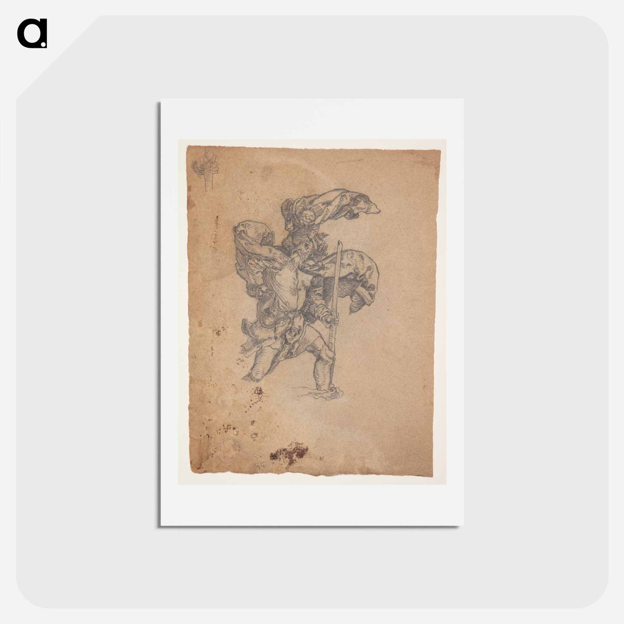 Study after Dürer: Saint Christopher I - アルブレヒト デューラー Postcard.