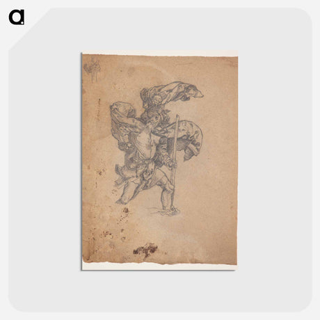 アートポストカード-Study after Dürer: Saint Christopher I - アルブレヒト デューラー Postcard.