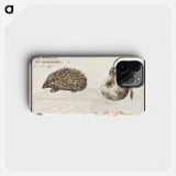 Hedgehog, Erinaceus europaeus and a Hazel dormouse, Muscardinus avellanarius - アンセルムス ボエティウス デ ブート Phone Case.