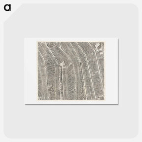 アートポストカード-Plattegrond van Amsterdam (middenblad) - アンティーク地図 Postcard.