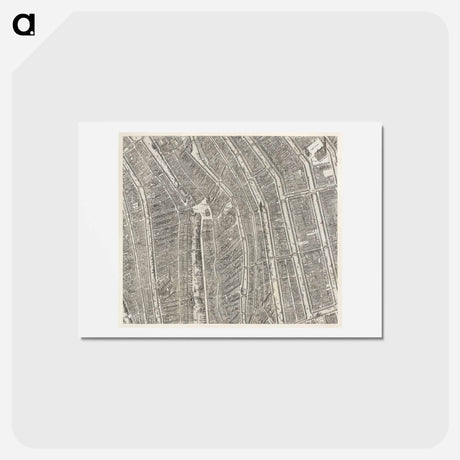 アートポストカード-Plattegrond van Amsterdam (middenblad) - アンティーク地図 Postcard.
