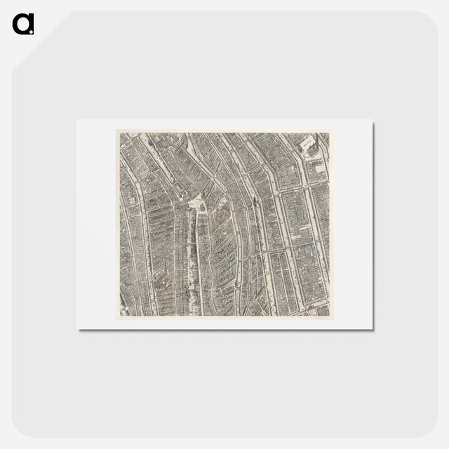 アートポストカード-Plattegrond van Amsterdam (middenblad) - アンティーク地図 Postcard.