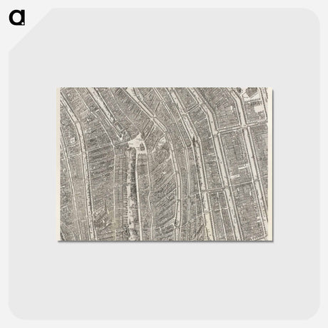 アートポストカード-Plattegrond van Amsterdam (middenblad) - アンティーク地図 Postcard.
