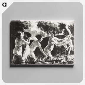 アートパネル-Bathers Wrestling - カミーユ ピサロ Canvas.