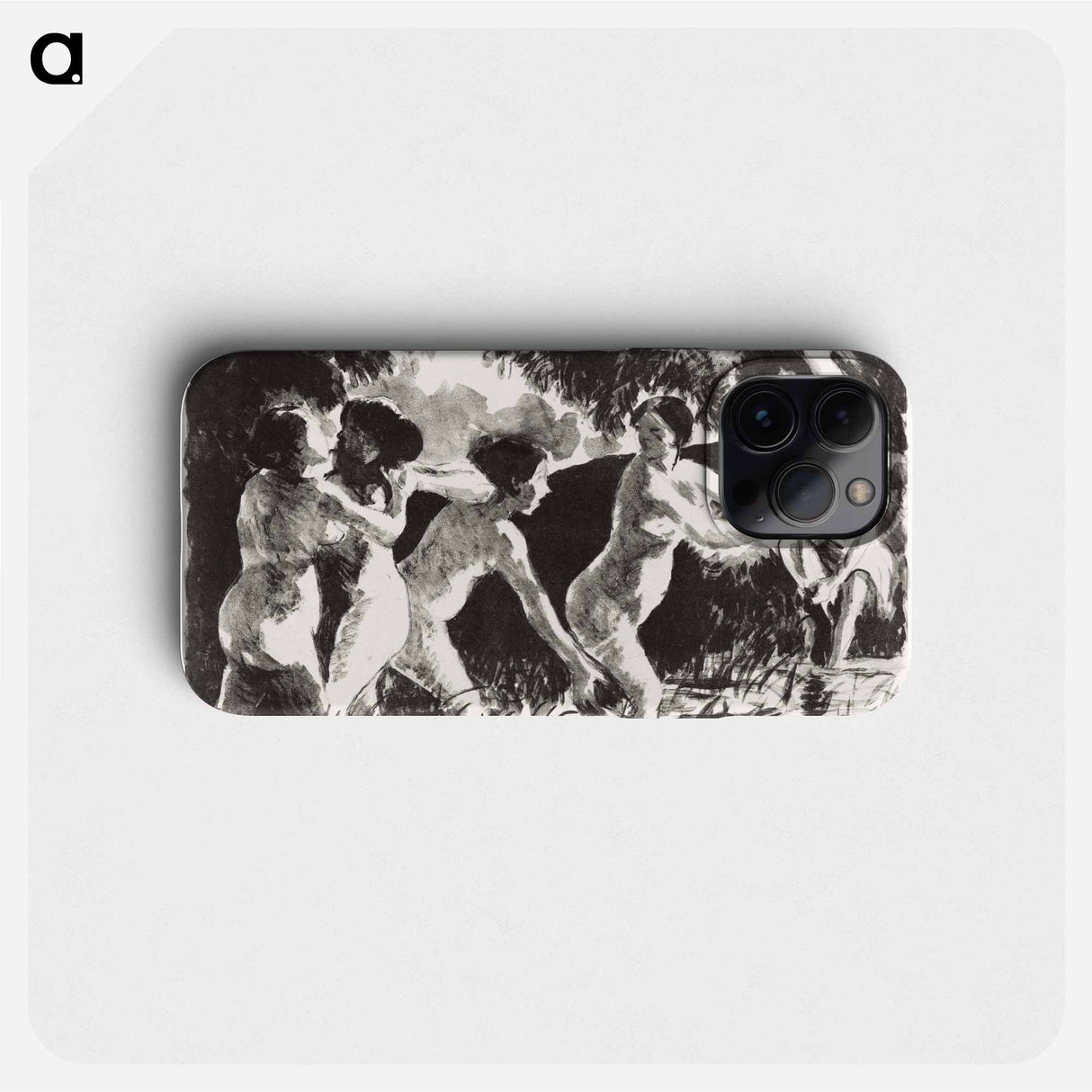 Bathers Wrestling - Camille Pissarro Phone Case.