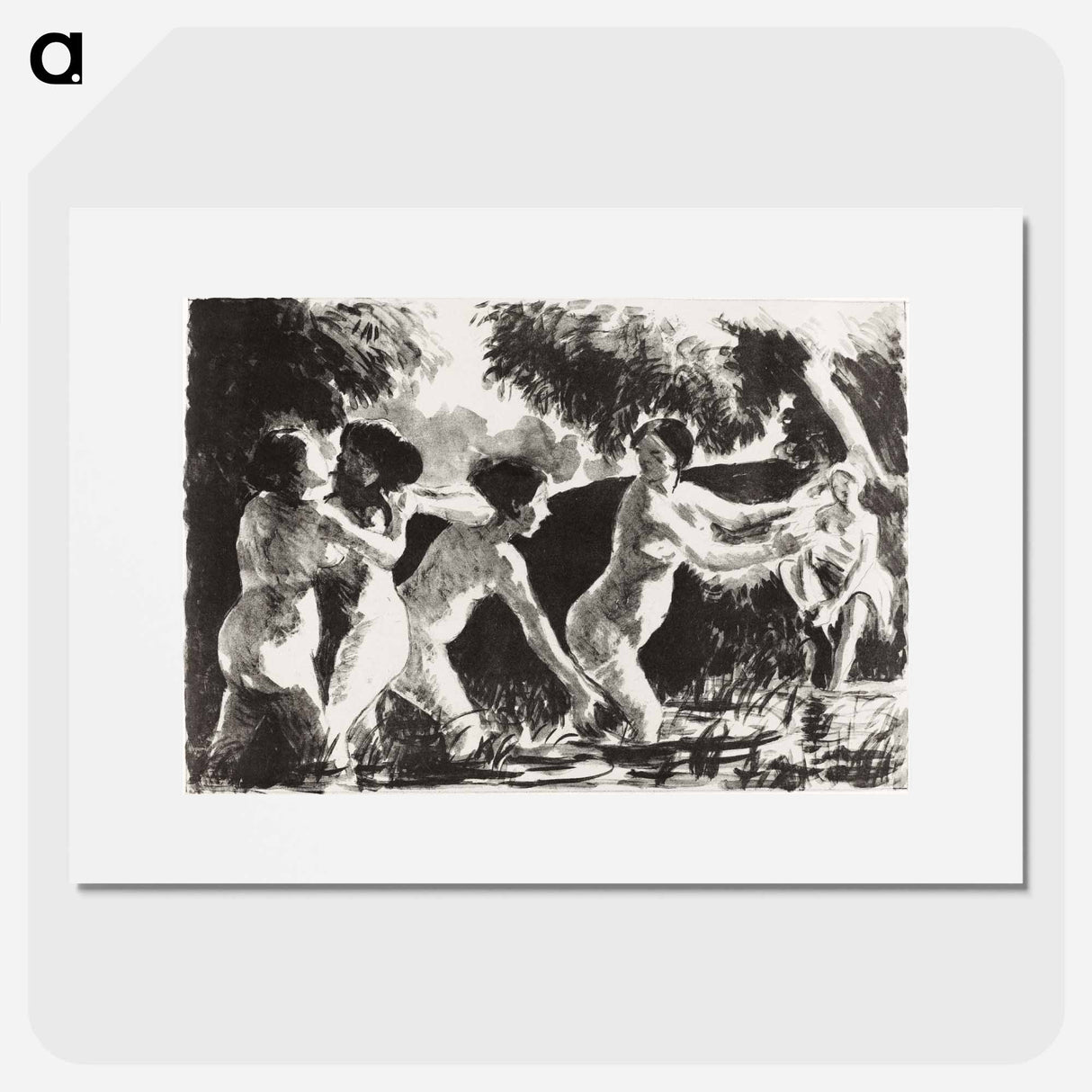 Bathers Wrestling - カミーユ ピサロ Poster.