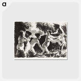アートポストカード-Bathers Wrestling - カミーユ ピサロ Postcard.