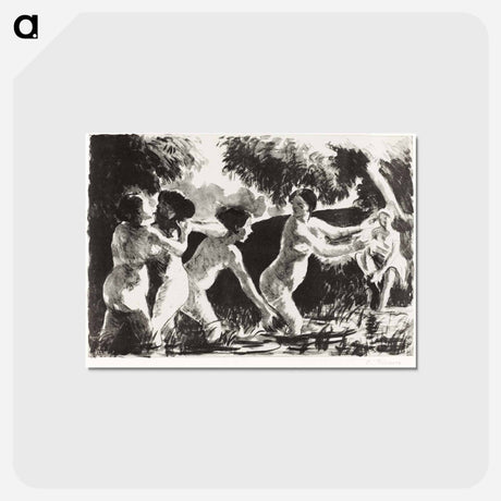 アートポストカード-Bathers Wrestling - カミーユ ピサロ Postcard.