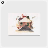 アートポストカード-Houses with Red - チャールズ デムス Postcard.