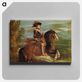 アートパネル-Equestrian Portrait of Philip IV - ディエゴ ベラスケス Canvas.