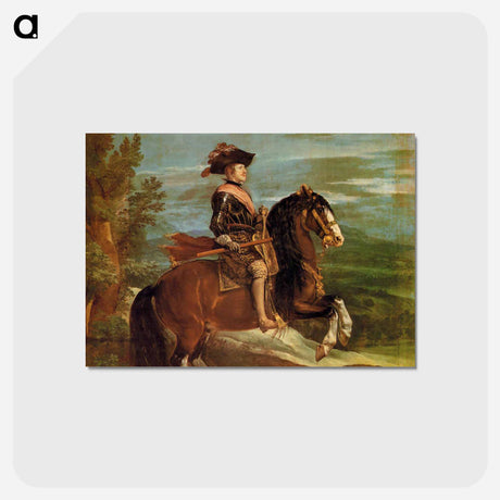 アートポストカード-Equestrian Portrait of Philip IV - ディエゴ ベラスケス Postcard.