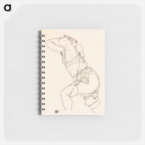 アートメモ帳-Vulgar lady in lingerie. Reclining Model in Chemise and Stockings - エゴン シーレ Memo.